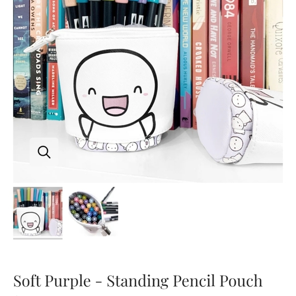 TCMC TheCoffeeMonsterzCo Soft Purple Standing Pencil Pouch New - Picture 3 of 3